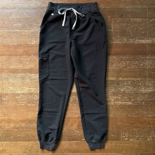 FIGS Scrub Pants Womens Small Black Technical Collection Jogger Drawstring B9 