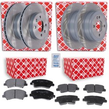 Febi Bremsscheiben + Beläge vorne + hinten passend für Kia Rio 3 (UB) 1.4 CVVT