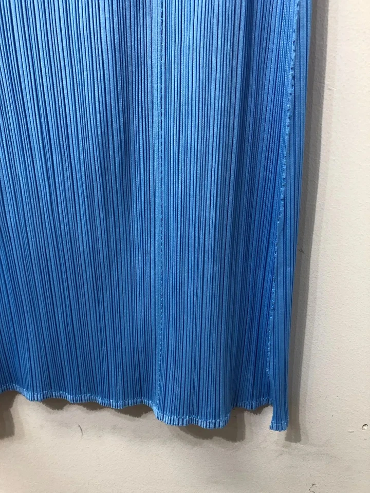 PLEATS PLEASE ISSEY MIYAKE Falda Plisada Azul Claro Falda Larga Talla 4 Mujeres Japón Foto 4 de 4