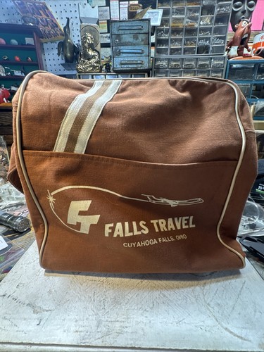 Vintage Falls Travel Over The Shoulder Travel Bag Cuyahoga Falls Ohio Rare!!