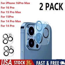 2 PACK Camera Lens Protector For iPhone 16 15 14 Pro Max Tempered Glass Cover