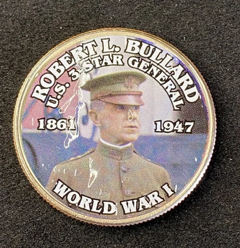 Colorized Kennedy JFK Half Dollar World War I Robert L Bullard Free Shipping