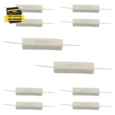 10PCS 10W 1 Ohm Ceramic Resistor, Versatile Power Resistor Assortment Kit, Wirew
