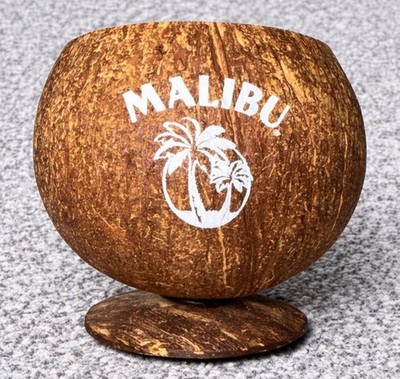 BRANDNEU MALIBU WEISS LOGO KOKOSNUSS TASSE ONE SIZE AUSVERKAUFT