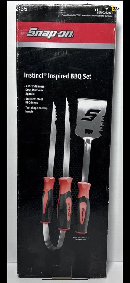 Snap On BBQ Set Instinct Inspired - Stainless Steel Tongs Spatula NEW official - Image 2 of 2