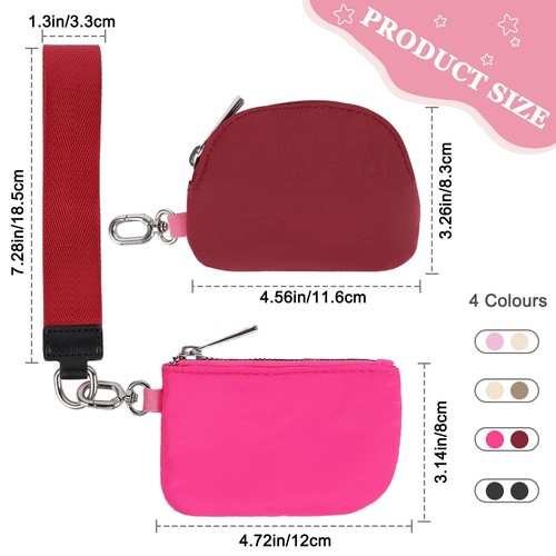 Mini Zip Around Wristlet Wallet for Women, Small Keychain Wallet Dual Pouch P... - Bild 2 von 7