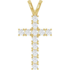 14K Gold 3/4 CTW Natural Diamond Cross Pendant BESTSELLER
