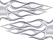 Custom digital printed vinyl flames with Stainless Steel effect