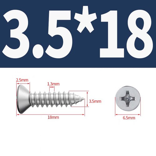 Phillips Countersunk Self Tapping Screws 304 A2 Stainless Steel Tappers M3 - M8 - Picture 26 of 108