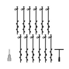 Heavy-Duty Ground Anchors Set with T Handle Hex Wrench & Power Nut Driver, Screw