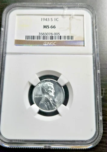 1943-S Lincoln Steel Cent NGC MS66