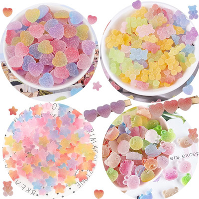 120Pcs Kawaii Resin Candy Charms for Jewelry Making and DIY Crafts