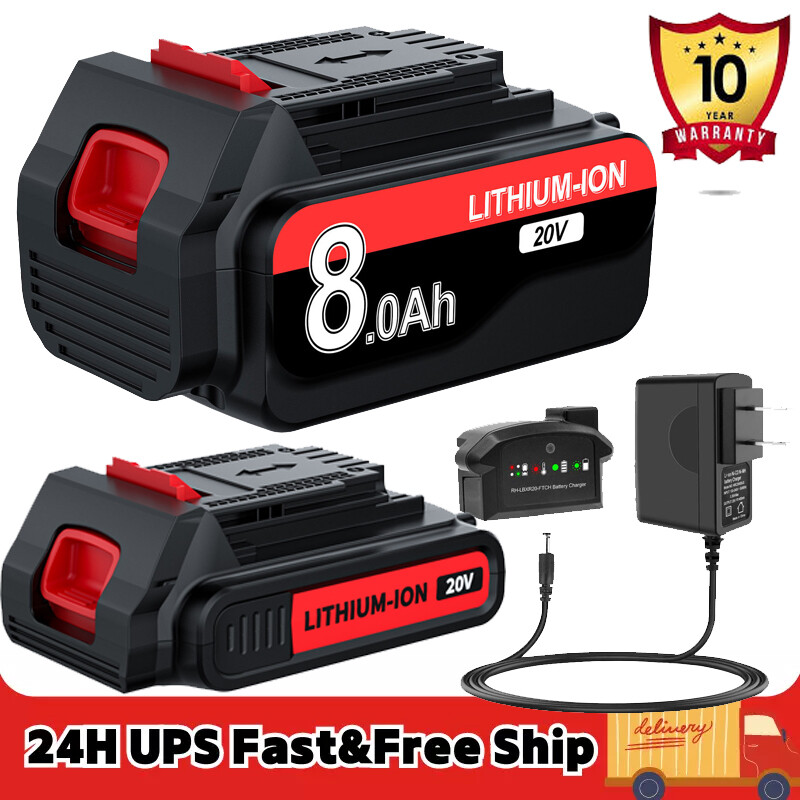 BLACK+DECKER 20V Li-ion Battery 8000mAh LBXR20 LBX20 Compatible Replacement  