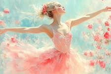 Digital Picture Ballerina Image 4K High Res PC Wallpaper Background Ai Painting