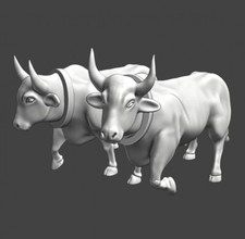 Northern Crusades Miniatures Medieval Draught Draft Oxen Animals 3D 28mm 32mm 