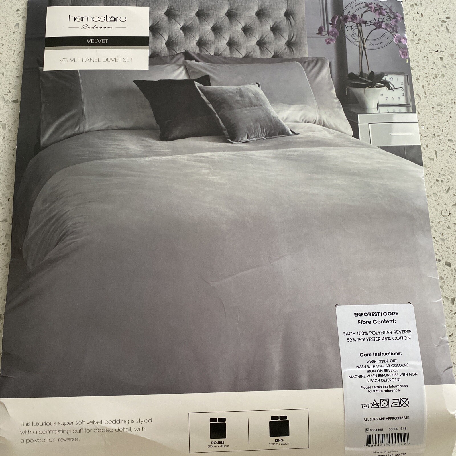 Matalan Velvet Silver Double Duvet Cover Only BNIB eBay