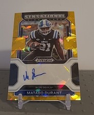 Mataeo Durant 2022 Panini Prizm Draft Picks Sensational Signatures Gold Ice