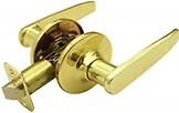 Passage Door Lock, Polished Brass Straight Lever