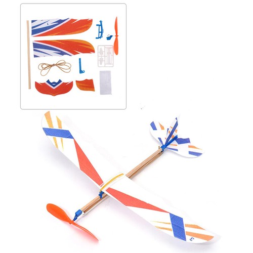 Rubber Band Elastic Powered Aircraft Glider Flying Plane Airplane DIY Kid-b8 - Picture 8 of 8