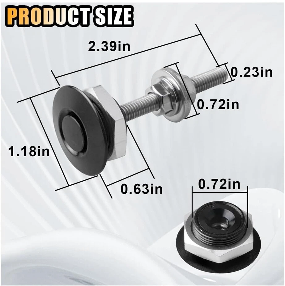 通用按钮快速释放汽车防撞罩锁针夹帽闩锁 — 第 2/4 张图片