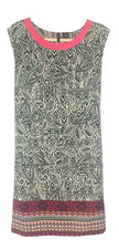 New Direction Womens Black White and Pink Aztec Leaf Print Shift Dress Sz S
