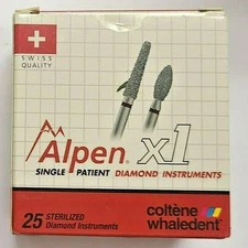 Coltene Whaledent Alpen x1 FG Diamond Burs 25/Pack (E-FINE) -FLAME