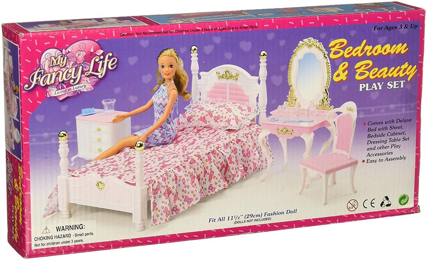 My Fancy Life Barbie Size Dollhouse Furniture Bed Room Beauty Play Set For Sale Online