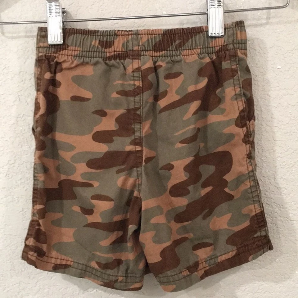 Pantalones Cortos Circo Niño Bebé Niños 18M Marrón Camuflaje Pull On 100% Algodón Verano Exterior Foto 3 de 4