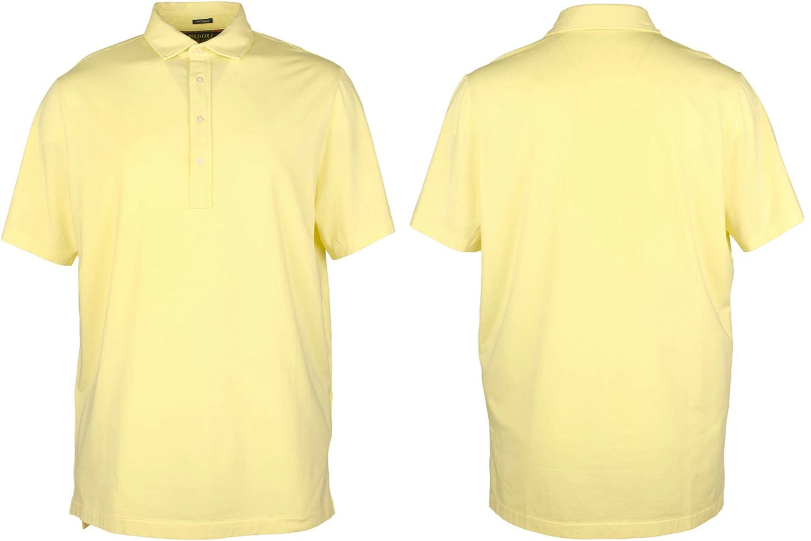 Ralph Lauren Polo Golf Stretch Lisle SS Shirt, Yellow, XL.