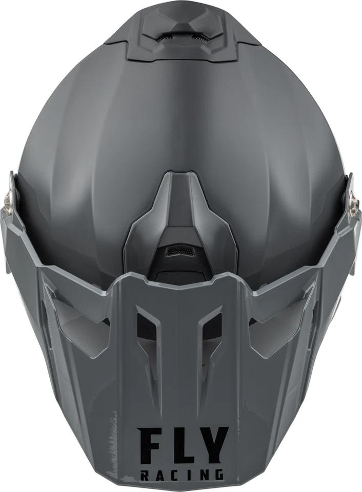 New Fly Racing Trekker Solid Grey Gray Electric Shield DOT ECE Motorcycle Helmet - Image 3 of 4
