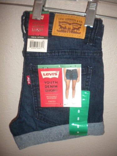 Levi's Youth Girls Size 8 Adjustable Waist Stretch Denim Jean Shorts NWT - Picture 4 of 4