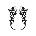 Pair of Dragon Tribal - Vinyl Decal Sticker - Multiple Color & Sizes - ebn223