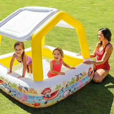  Sun & Shade Inflatable Kids Infant Swimming Pool with Canopy