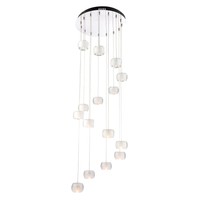 Endon Seymour 1pendant 5x 10w Chrome Effect Clear Crystal Glass Frosted Inner Endon Seymour 1pendant 5x 10w Chrome Effect Clear Crystal Glass Frosted Inner