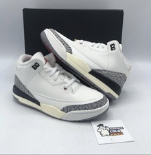 Nike Air Jordan 3 Retro White Cement Reimagined PS DM0966-100 Size 2.5Y