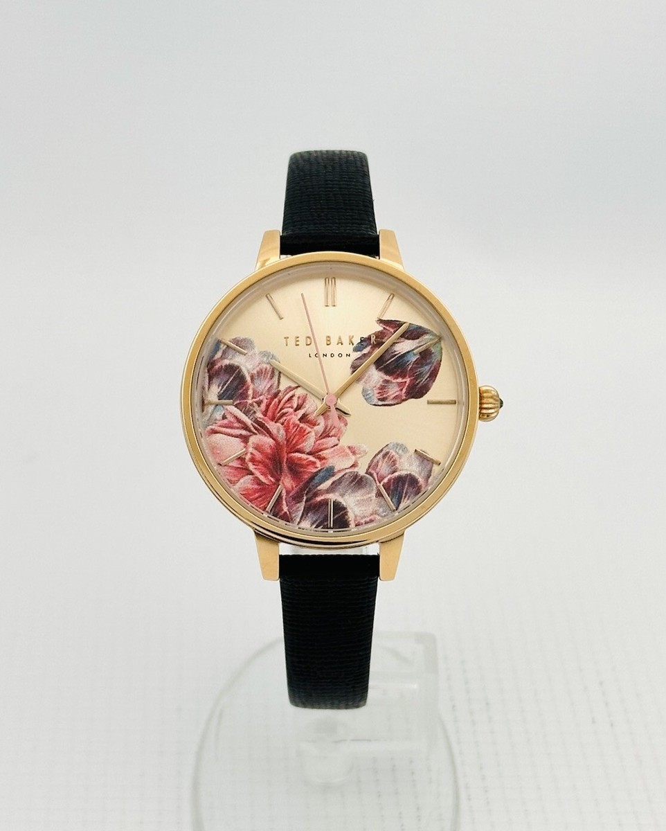 Ted Baker Kate TE50005005 Floral Dial Rose Gold Case Black