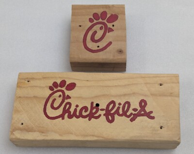Chick Fil-A Craft Hand Painted Wood 2-Pieces