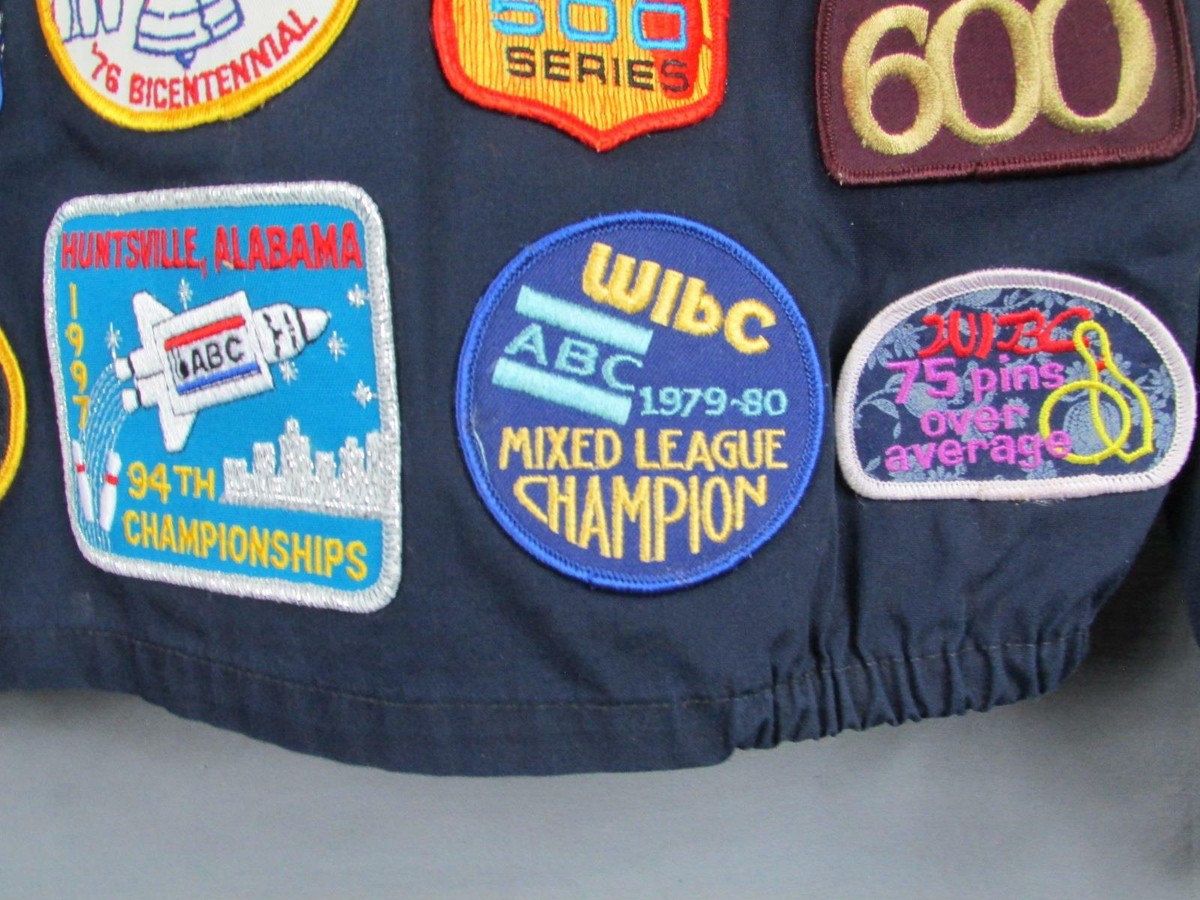 Vintage 1970s Sir Jac Blue Windbreaker Jacket w/ Large Bowling