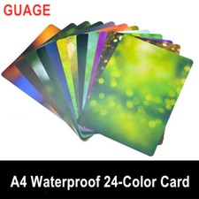 12PCS GUAGE Waterproof 24-Color Macro Photo Background Painting Card A4 Size