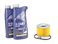MotoröL Set ÖLfilter OX61D 10W40 2 Liter FüR Honda CB CBX Kawasaki Yamaha XJR