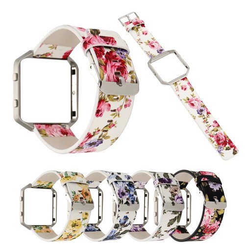 Fiore Genuine Leather Band bracciale w Struttura in Metallo Orologio  Cinturino per Fitbit Blaze | eBay