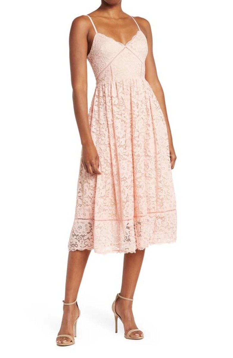 chinese dress ladies Romantic, Sensual and Elegant Crochet Lace Lantern Sleeve Party Midi –  roschic main image 1