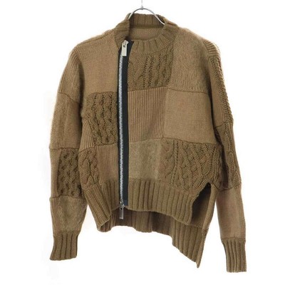 sacai Sakai 24AW Patchwork Knit Blouson Jacket 24-07581 Brown 1 