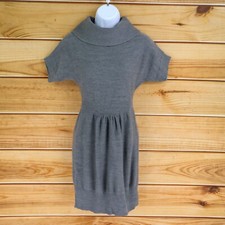 Ann Taylor LOFT Sweater Dress Womens Size SP Gray Wool Blend Cowl Neck Stretch