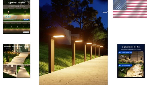 Outdoor Solar LED Lights - 6 Pack Waterproof Pathway Lamps for Stunning Gardens - Picture 2 of 11