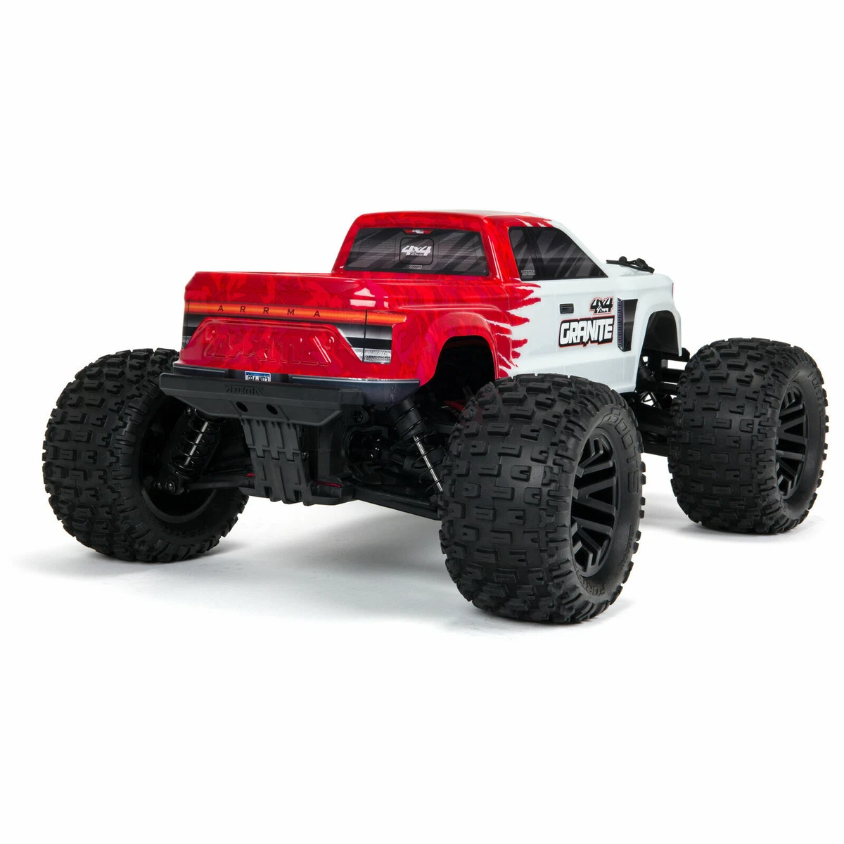 Arrma Granite 1/10 Scale 4x4 Mega RC Remote Control Monster Truck RTR  Red/White