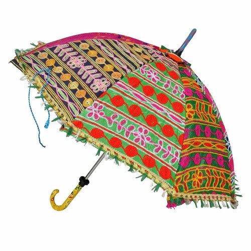 Wholesale Lots Of 50 Pcs Jaipuri Craft Fabric Wedding Party Sun Protect Umbrella - Picture 3 of 12