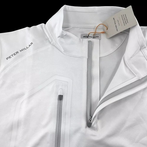 Peter Millar Crown Sport Performance Forge Qtr Zip Vest Pullover White Large - Picture 4 of 12