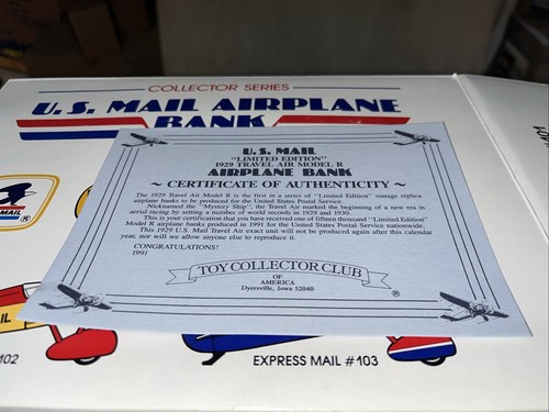 US Mail Airplane Bank #103 1:32 Scale - New - Picture 3 of 9