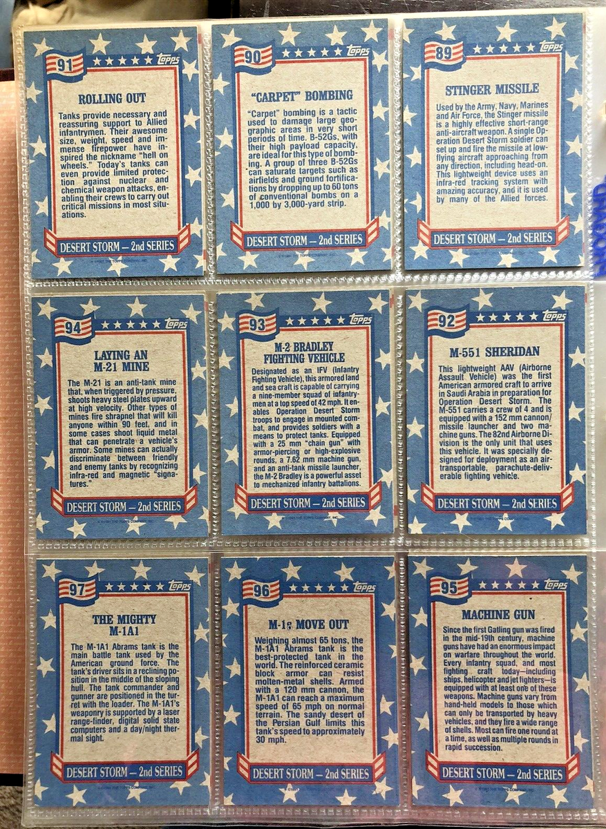 1991 Operation Desert Storm Topps Trading Cards 2nd Series